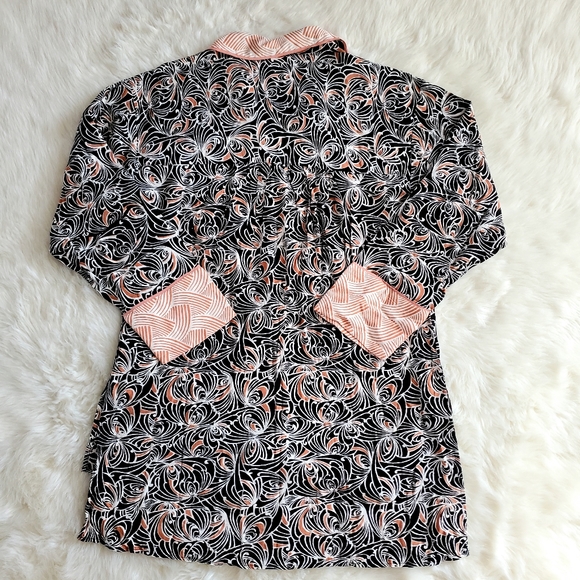 Anthropologie Mixed Print Pajama Lounge Top Size Small NWT - Picture 8 of 14